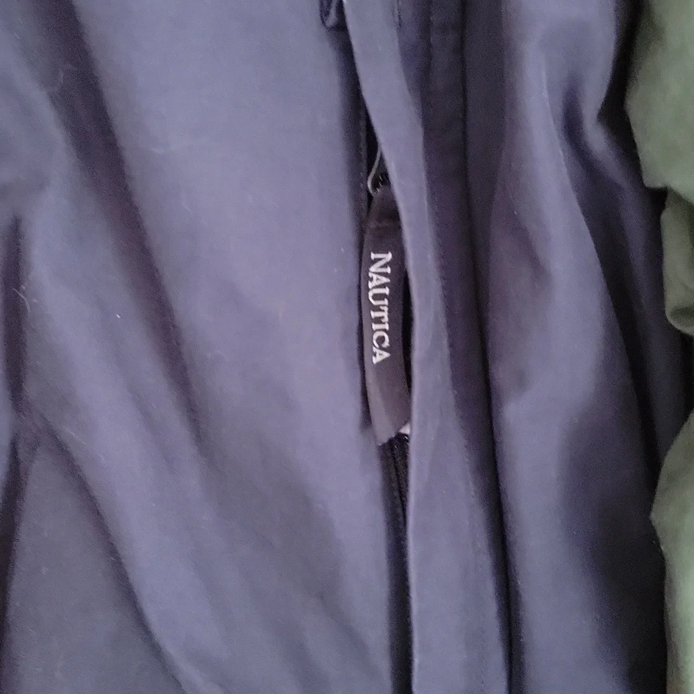 Vintage Nautica Mens Jacket XL Hooded Green Reversible Long Sleeve - Picture 3 of 7